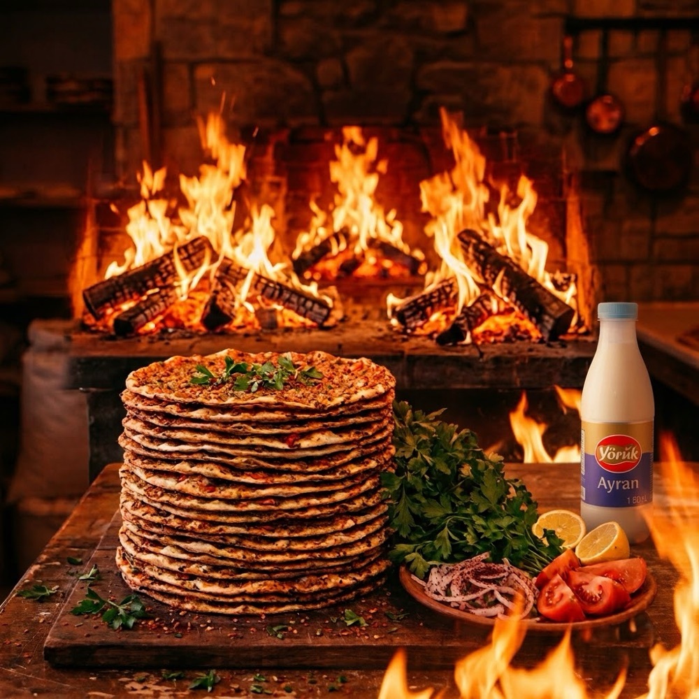 (10'lu) antep lahmacun menü +1lt içecek