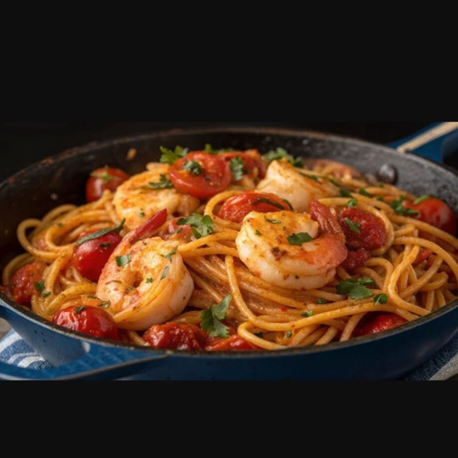 Karidesli Domates Soslu Linguine