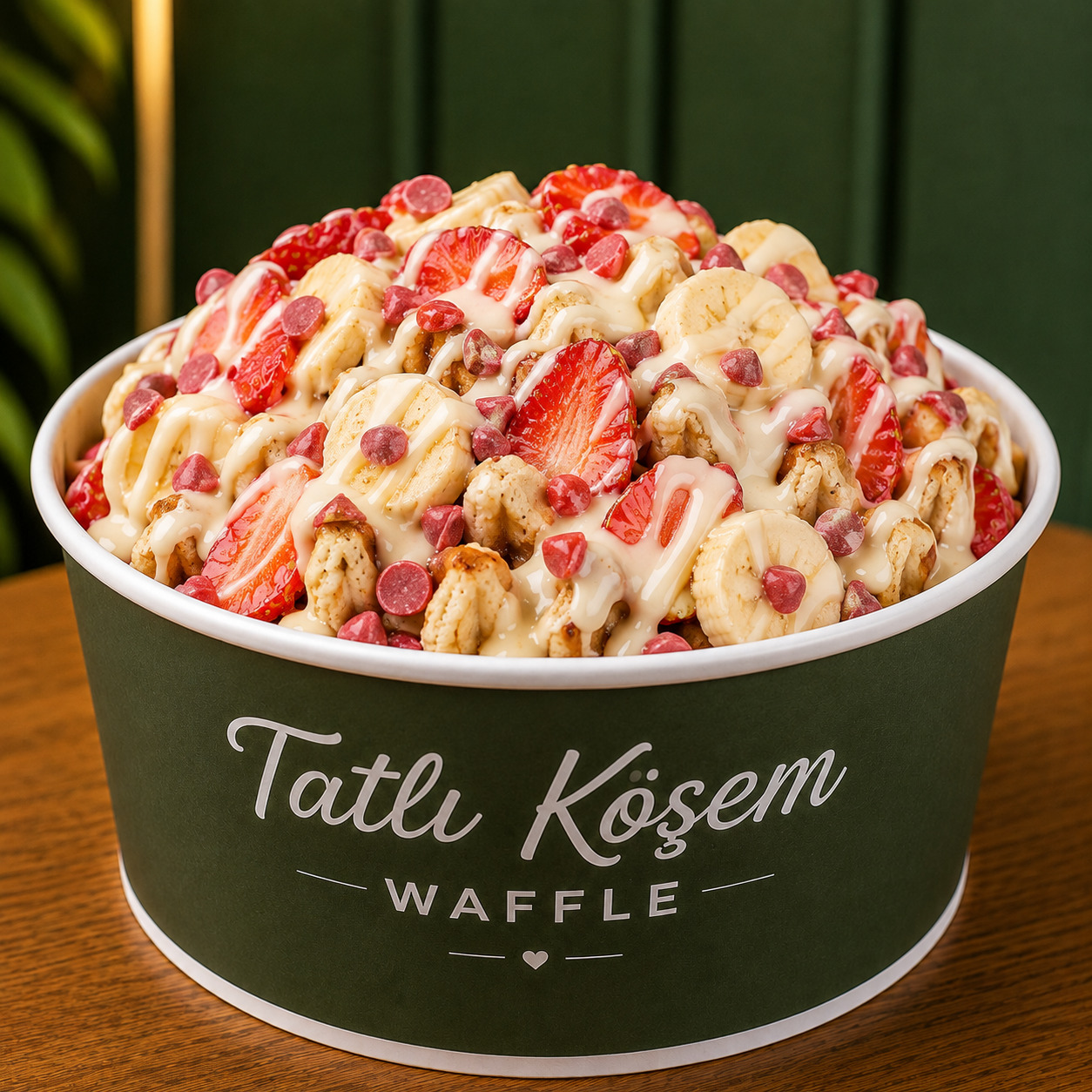 Frambuaz Beyazı Waffle Bowl