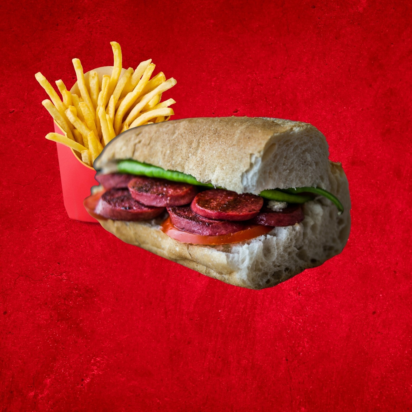 Yarım Ekmek Sucuk + Patates