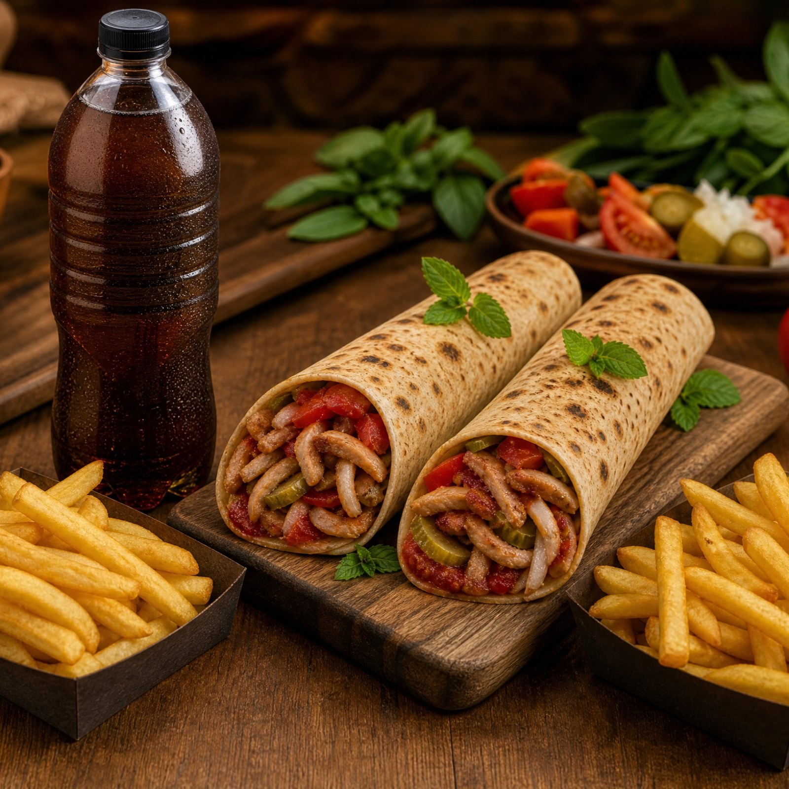 2'li Katık Tavuk Döner Dürüm (95 gr) Menü