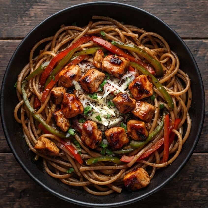 Barbekü Soslu Tavuklu Makarna