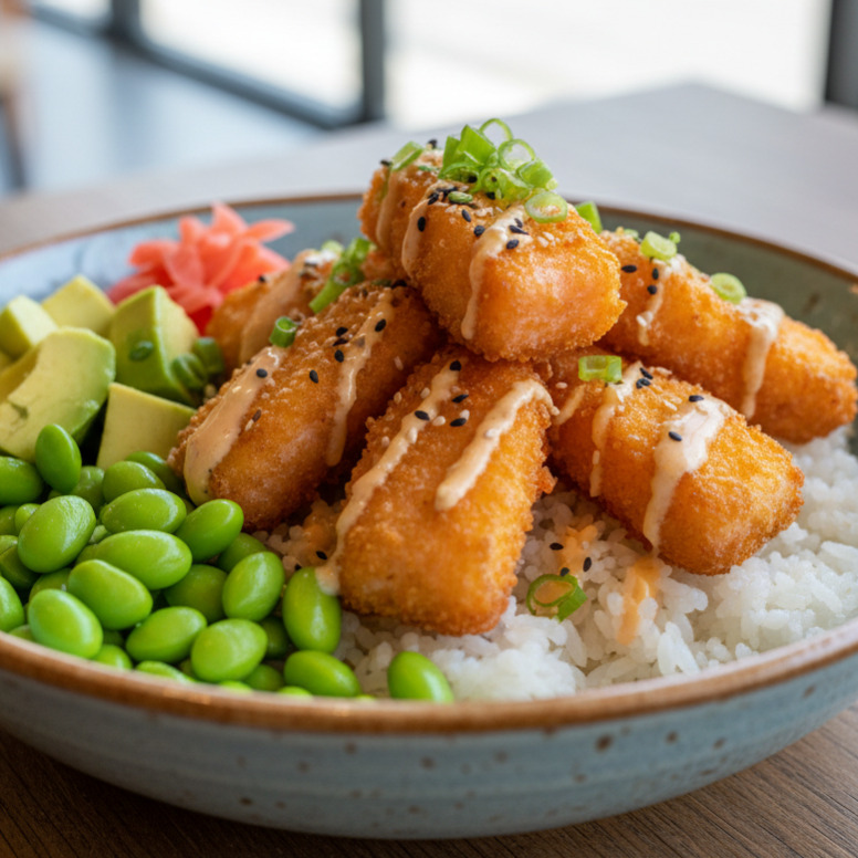Tempura Somon Poke Bowl