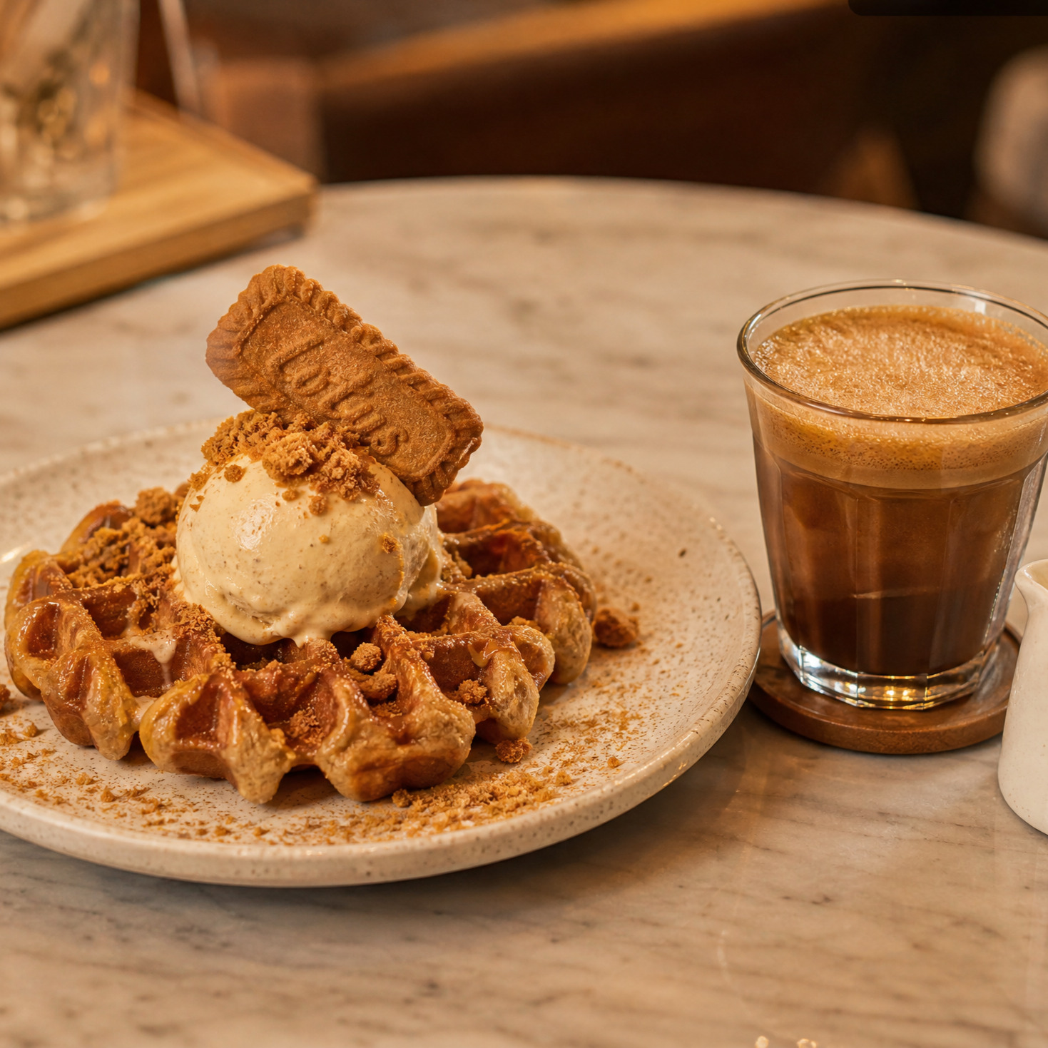 Lotus Lovers Kombo (Lotus Dondurmalı Waffle + Filtre Kahve)