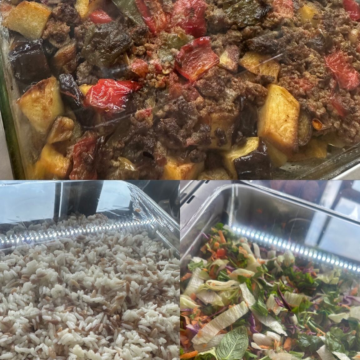 Patlıcan Musakka Menü ( pilav - salata - çorba )
