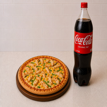 Orta Boy Tavuklu Pizza & 1 Lt İçecek