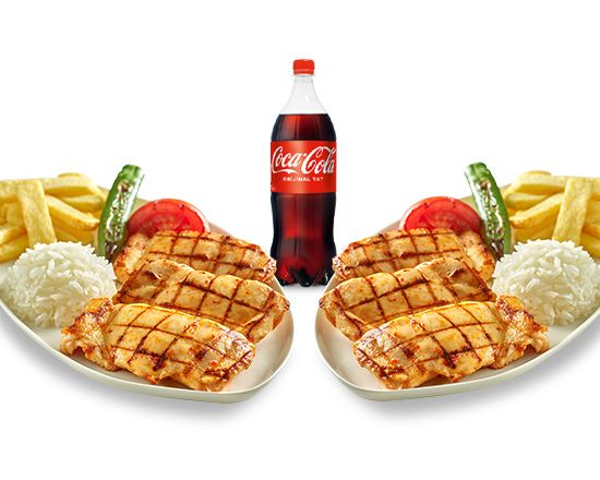2 Adet Tavuk Biftek Tabağı + 1 lt Cola