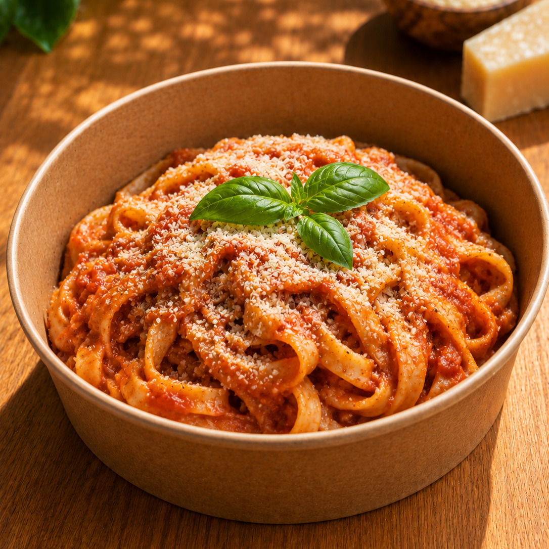 El Yapımı Napolitana Fettuccine (Büyük)