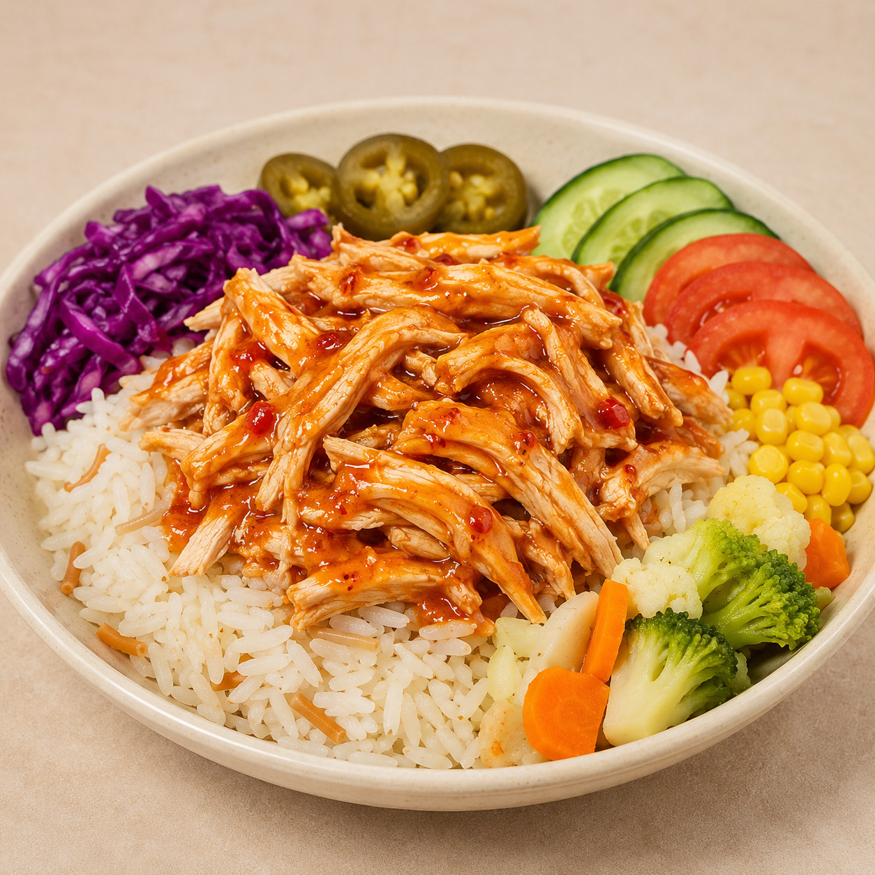 Sweet Chili Tatlı Acı Soslu Tavuklu Pilav