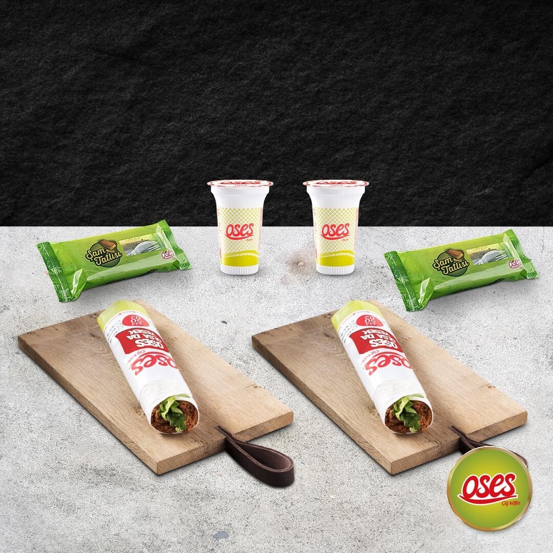 2'li Çiğ Köfte Dürüm & Şam Tatlısı Menü