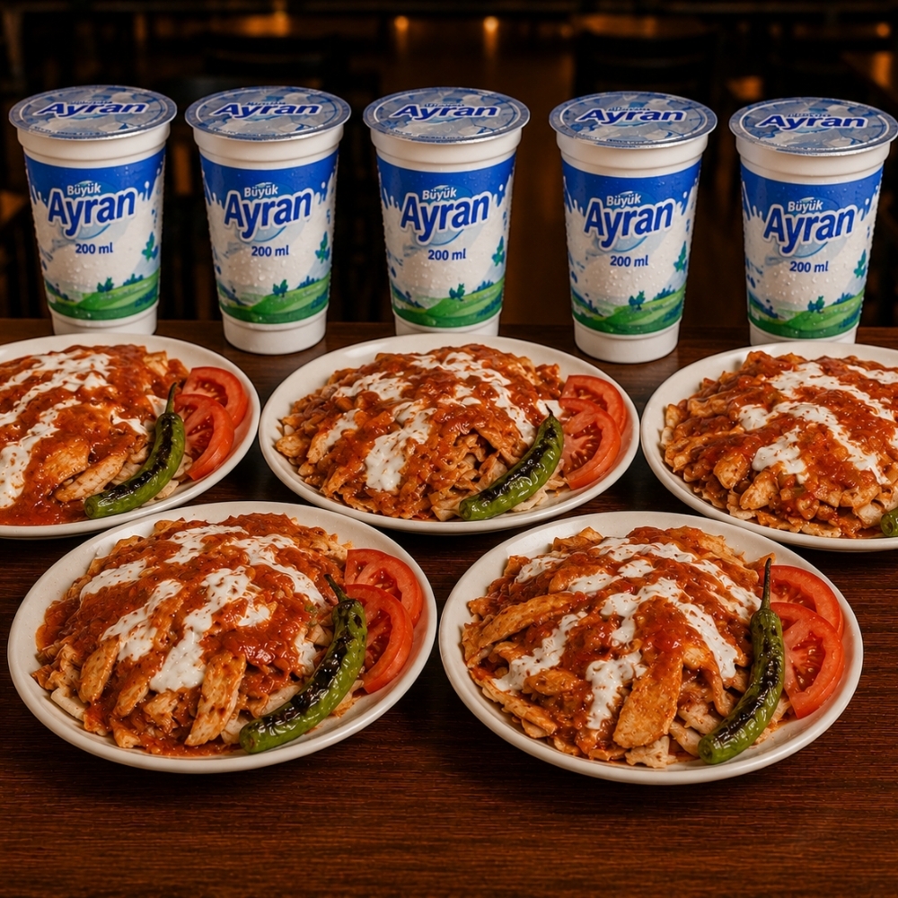 (İskender Menü) 5 Ad Tavuk İskender & 5 Ad Büyük Ayran