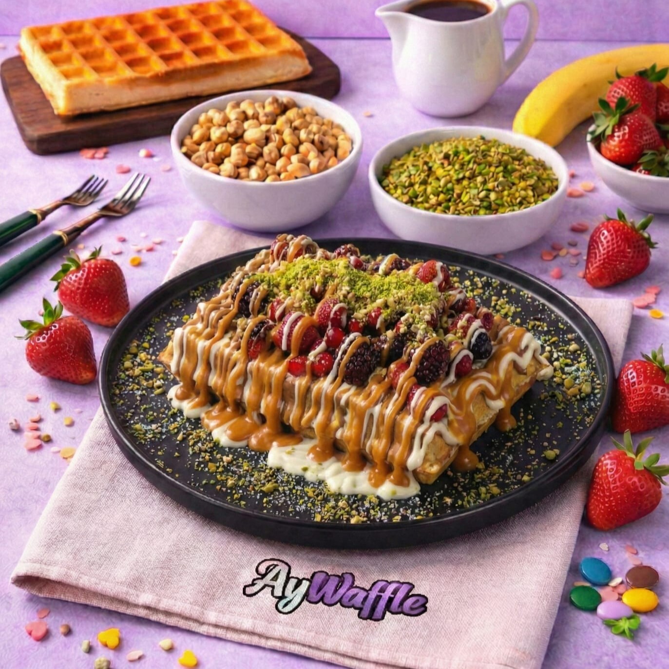 Kızıl Karamel Waffle