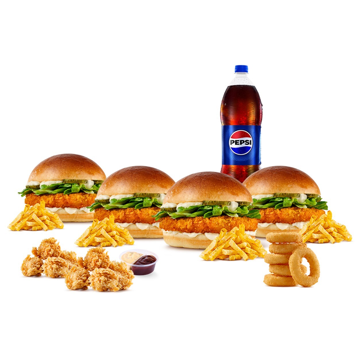 4'lü Ekonomik Tavuk Burger Menü