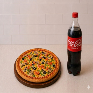 Orta Boy Sebzeli Pizza & 1 Lt İçecek