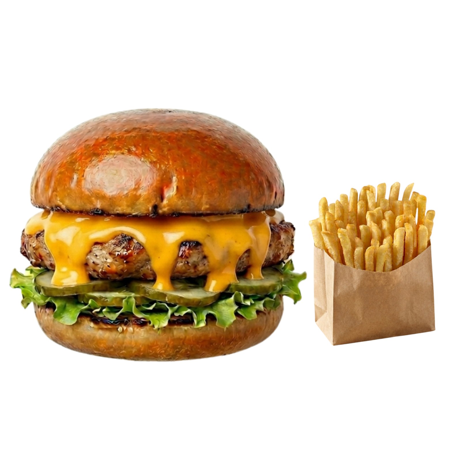 Cheddar Supreme Burger + Patates Kızartması