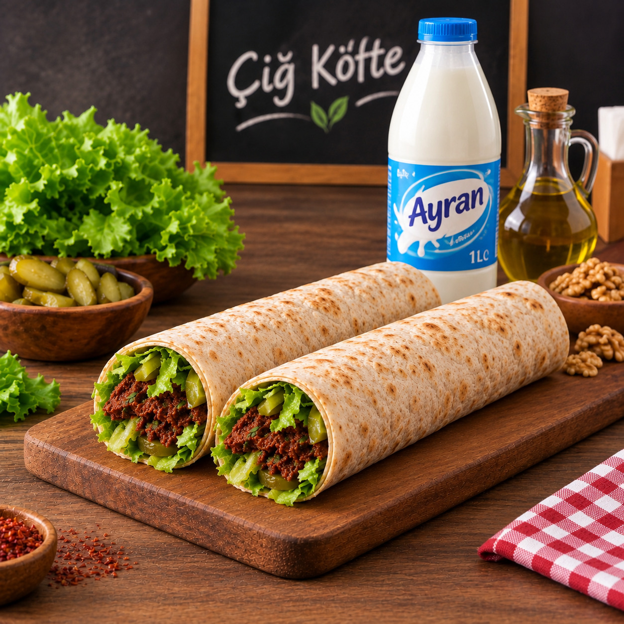 2'li Çiğ Köfte Zeytinyağlı Cevizli Dürüm (100 gr) Menü
