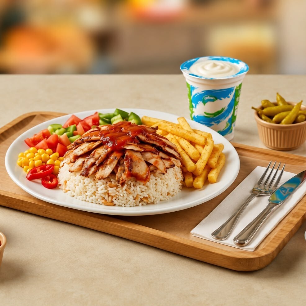 Pilav Üstü Tavuk Döner + Ayran Menü