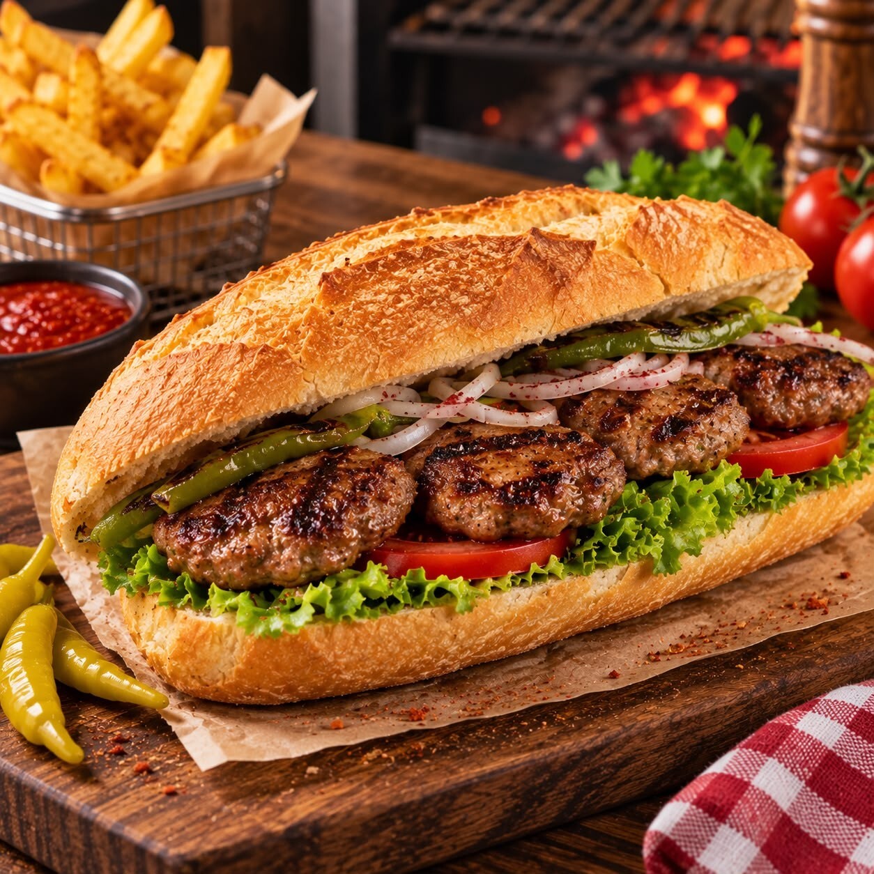 Ekmek Arası Izgara Köfte (Tam Ekmek)