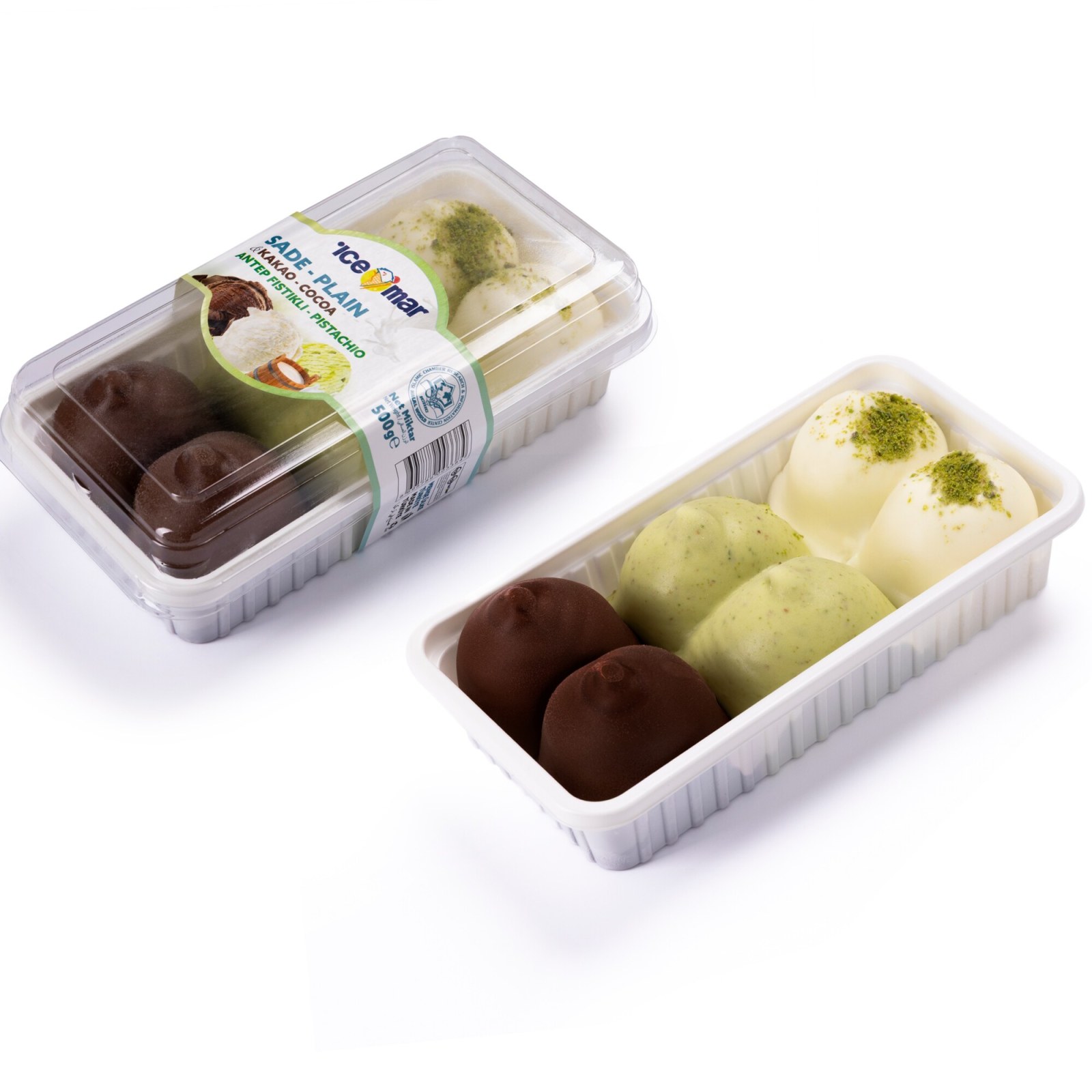 Icemar Sade & Kakaolu & Antep Fıstıklı Dondurma (500 gr)