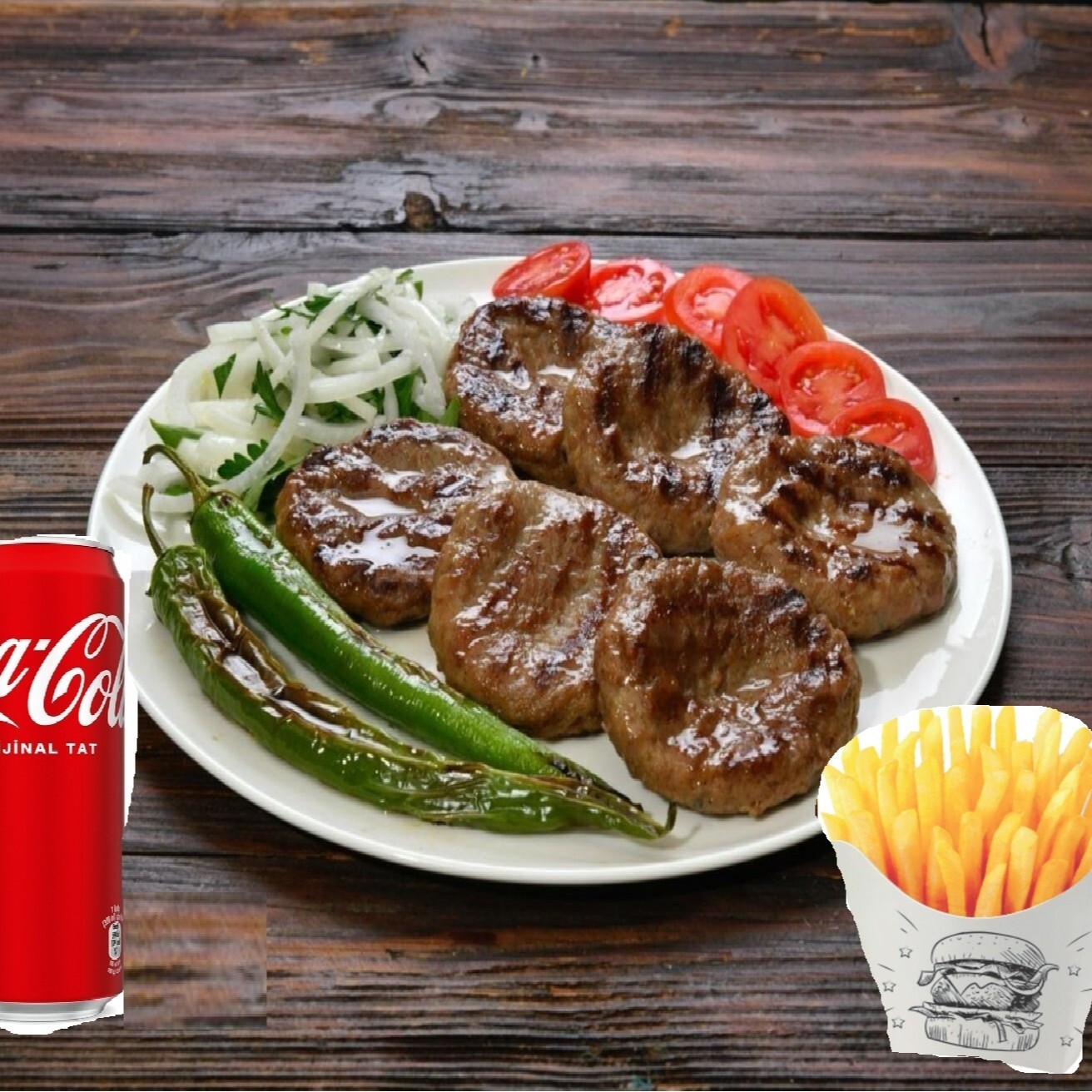 1.5 Porsiyon Köfte Menü (270 gr) + 330 Cola
