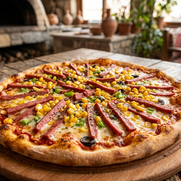 Sosisli Pizza (Büyük)