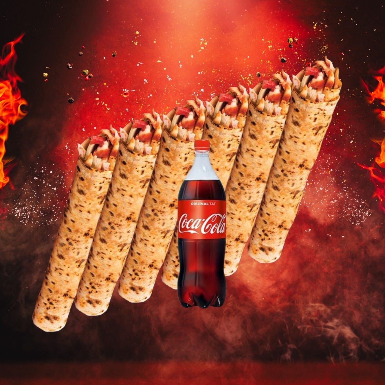 6 Adet Zurna Tavuk Dürüm+ 1 Lt Coca Cola
