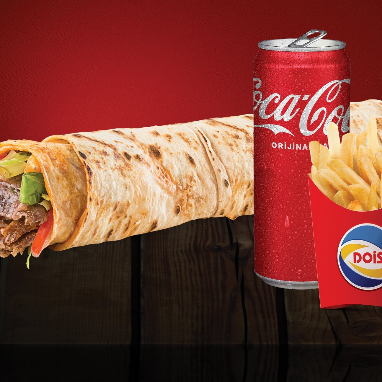 Dois Mega Et Cheddar Klasik Menü (110 G)