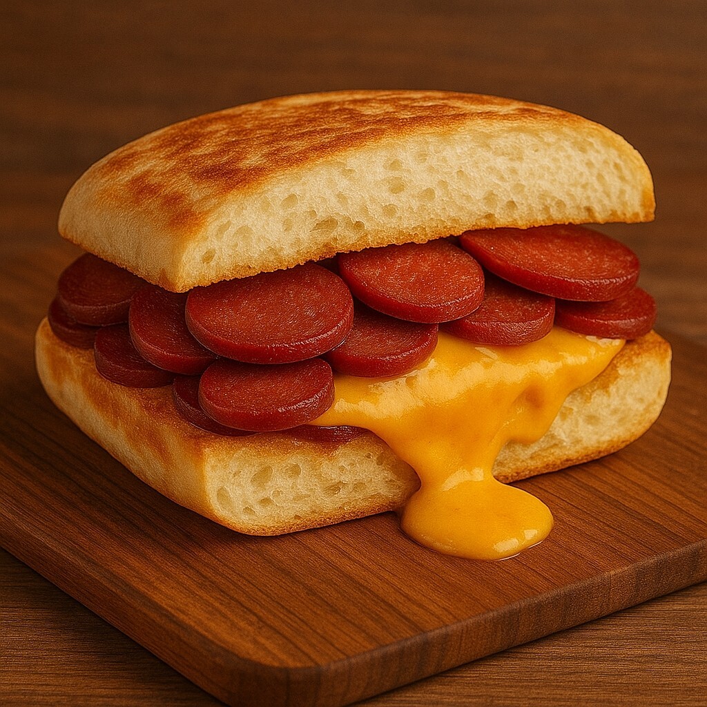 Cheddar Peynirli Sucuklu Bazlama Tost