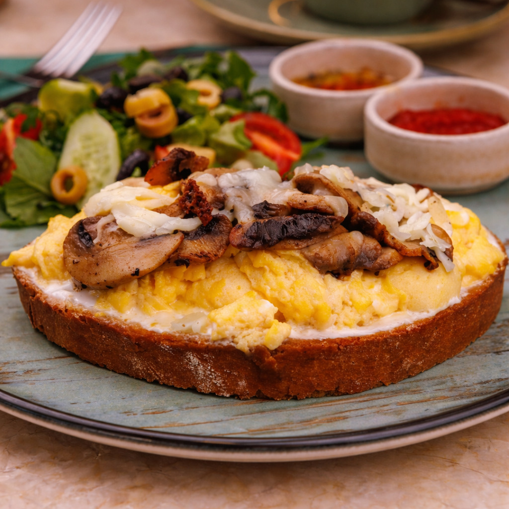 Ekmek üstü Mantarlı Omlet
