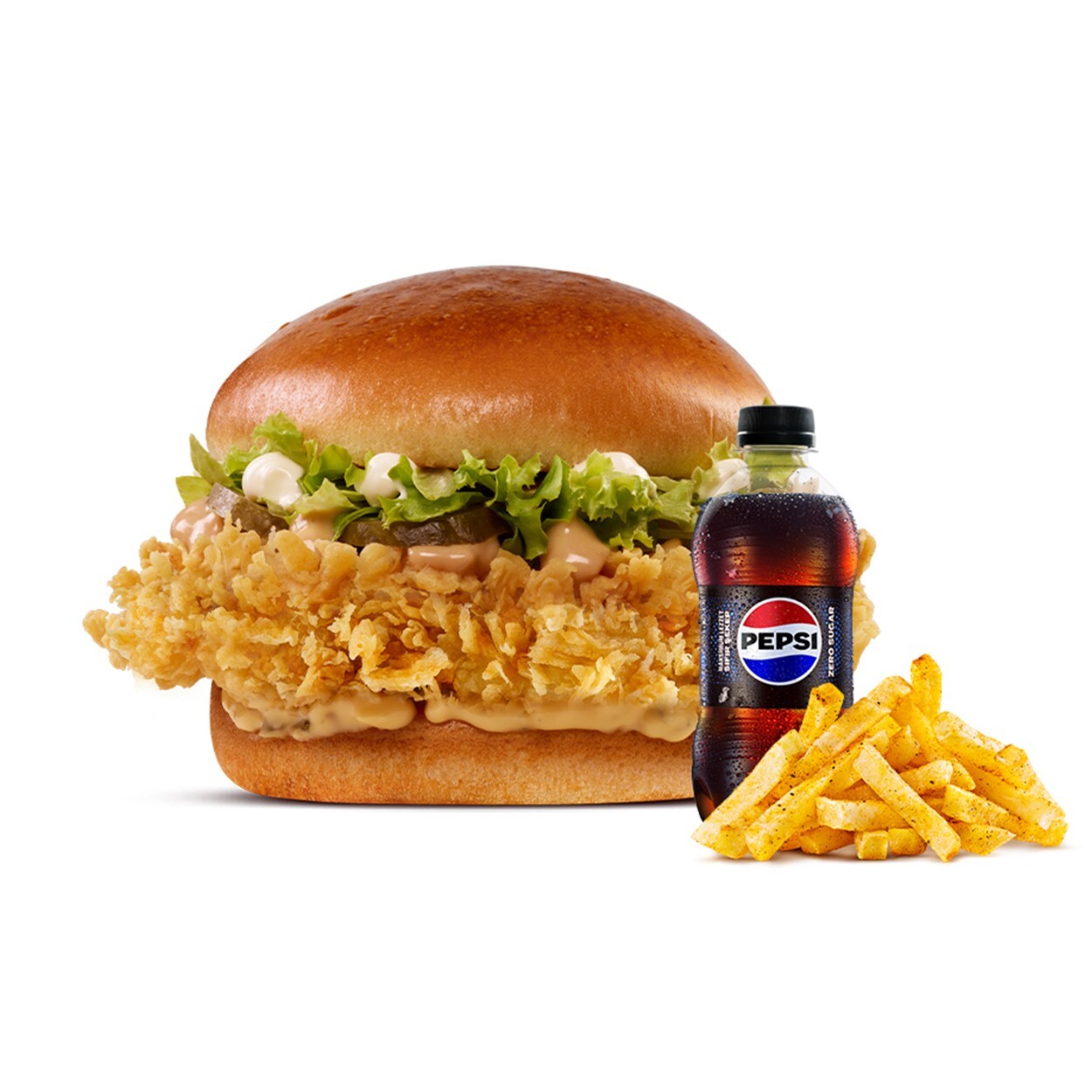 Fireboom Chicken Burger Menü (Acılı)