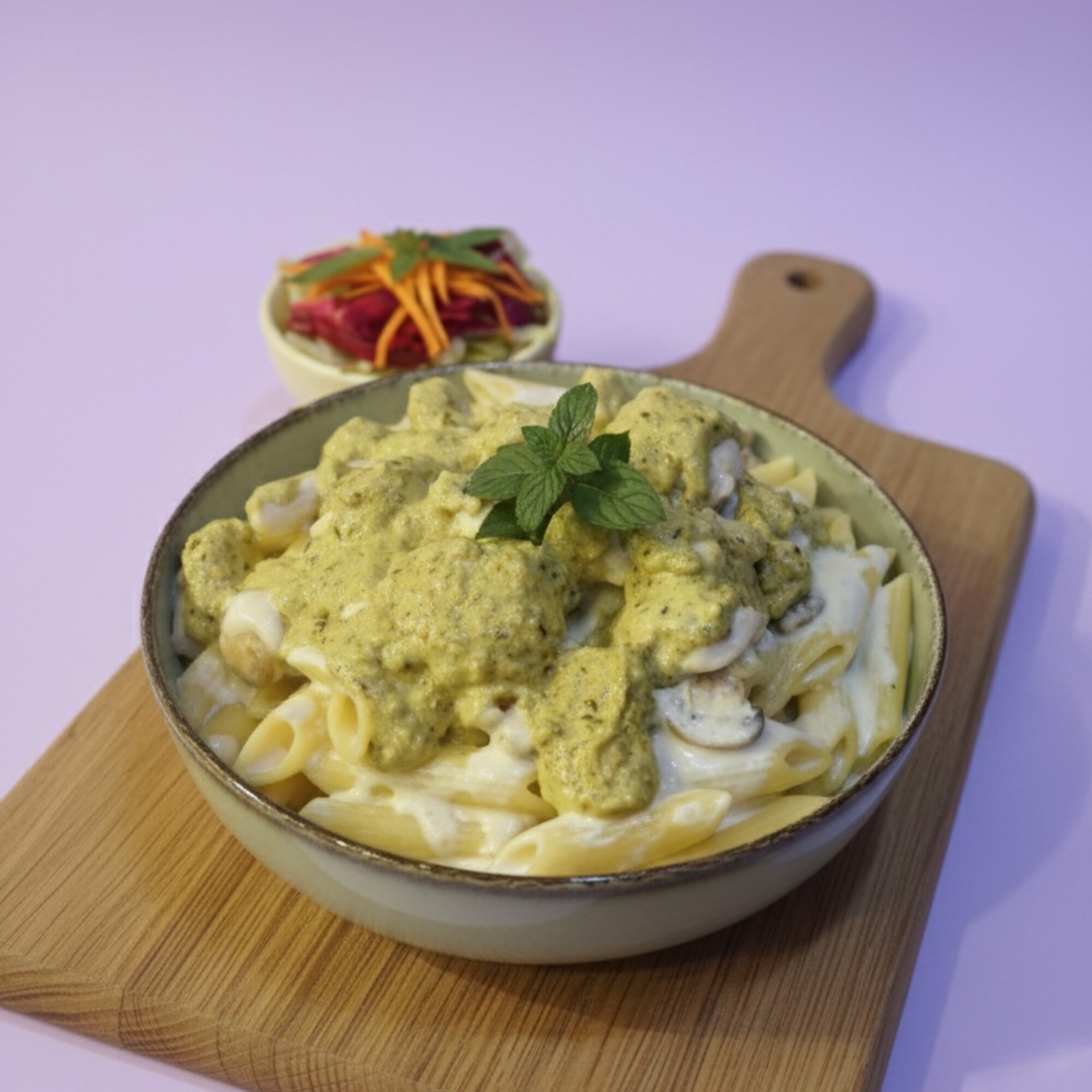 Pesto Soslu Tavuklu Kremalı Penne