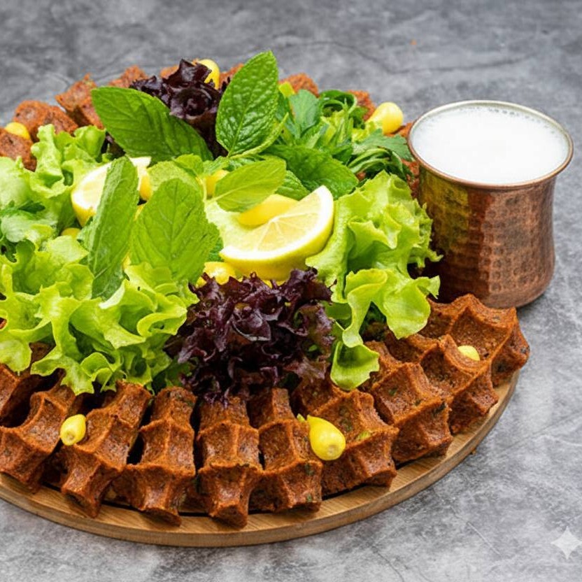 Tek kişilik doyurucu menü 250 Gr çiğköfte 170 ml ayran