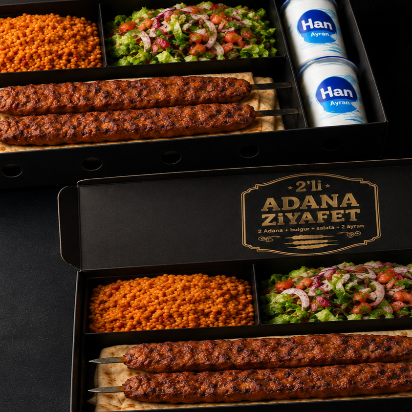 Han 2'li Adana Ziyafet – 2 Adana + bulgur + salata + 2 ayran