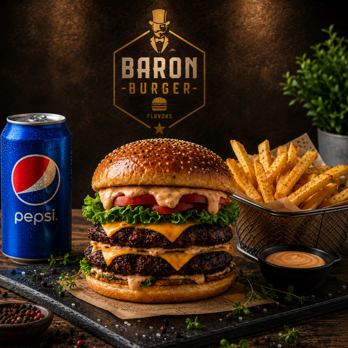 Double Burger Menü