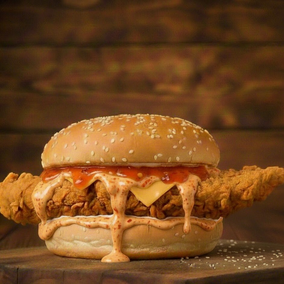 Acılı Tavuk Burger - Patatessiz