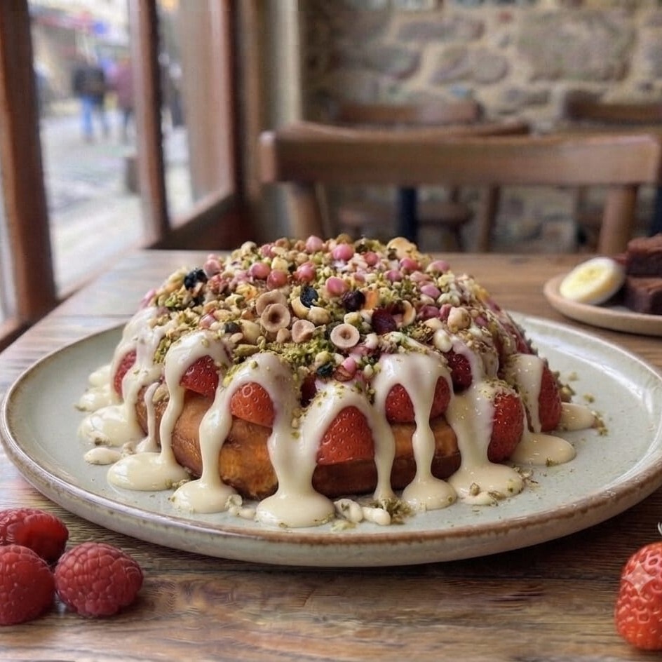 Beyaz Çikolatalı Çilekli Bubble Waffle (2 Kişilik)