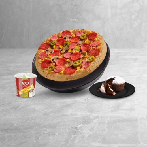 Algida Menüsü (Orta Boy Pizza + Çikolatalı Sufle + Algida Maraş Cup)