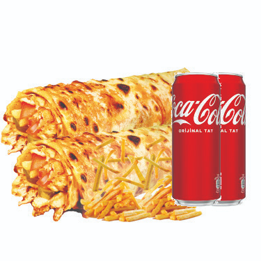 Tavuk Döner 2 Medium Dürüm + 2 Patates + 2 Cola