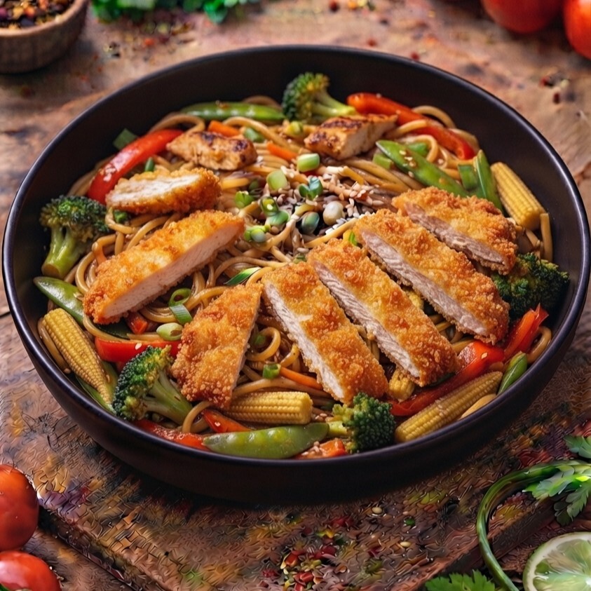 Sebzeli Noodle Şnitzel