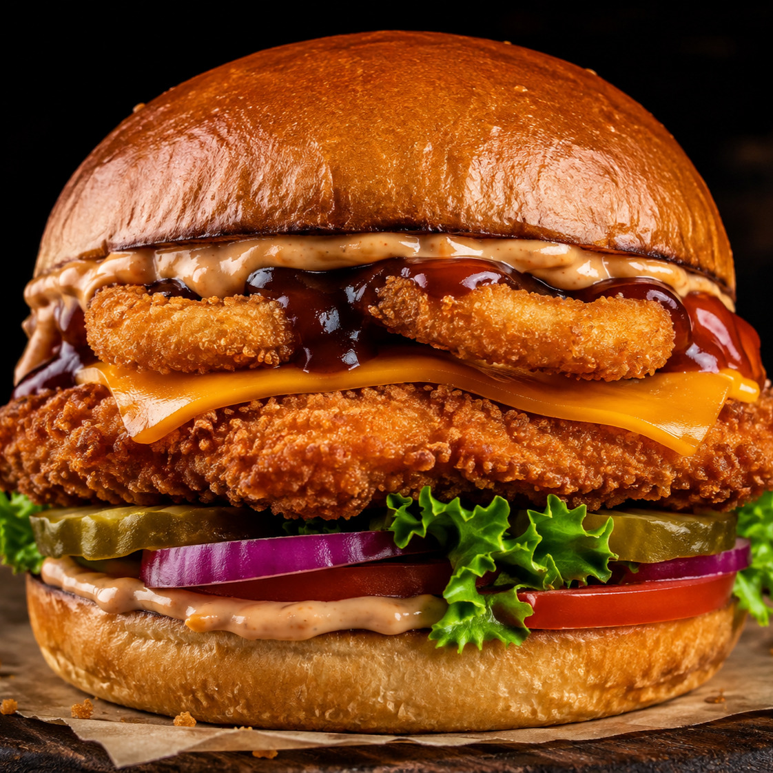 Acılı Tavuk Şnitzel Burger