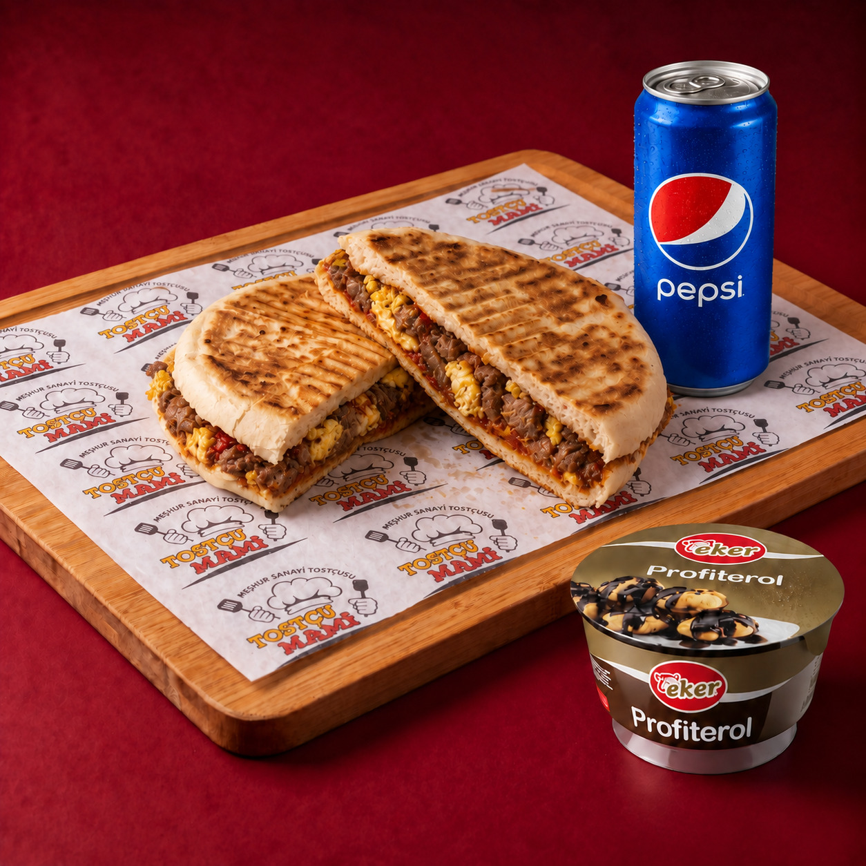 Bazlamalı Kavurmalı Yumurtalı Tost Menü