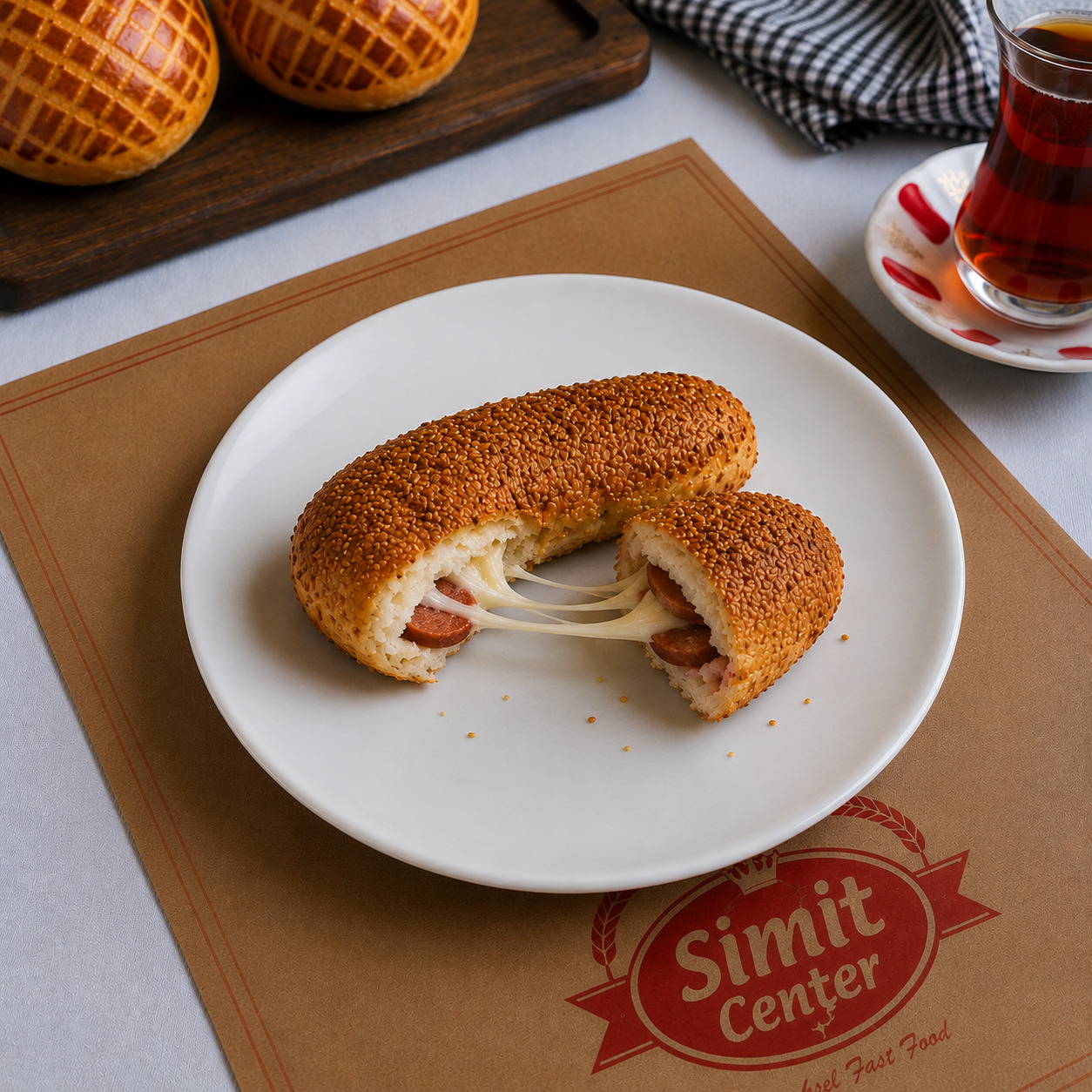 Sucuk Kaşarlı Simit