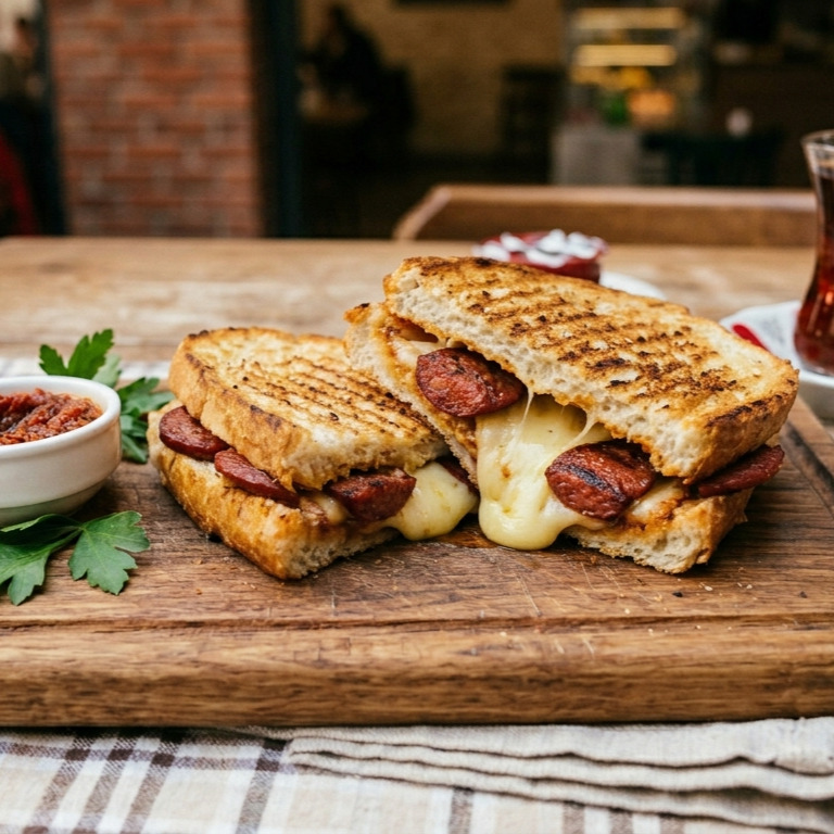 Yarım Ekmek Sucuklu Tost