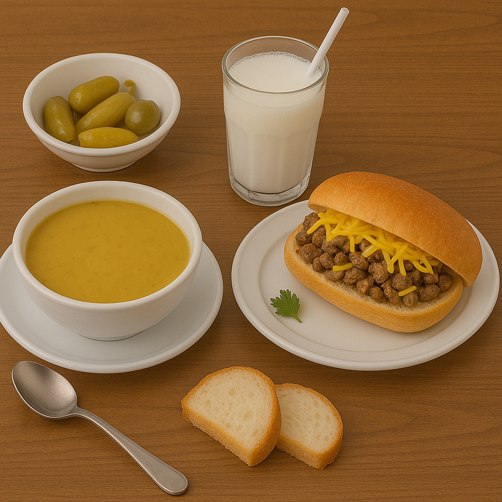 Kaşarlı Ekmek Arası Et Tantuni, Çorba ve Ayran Menü