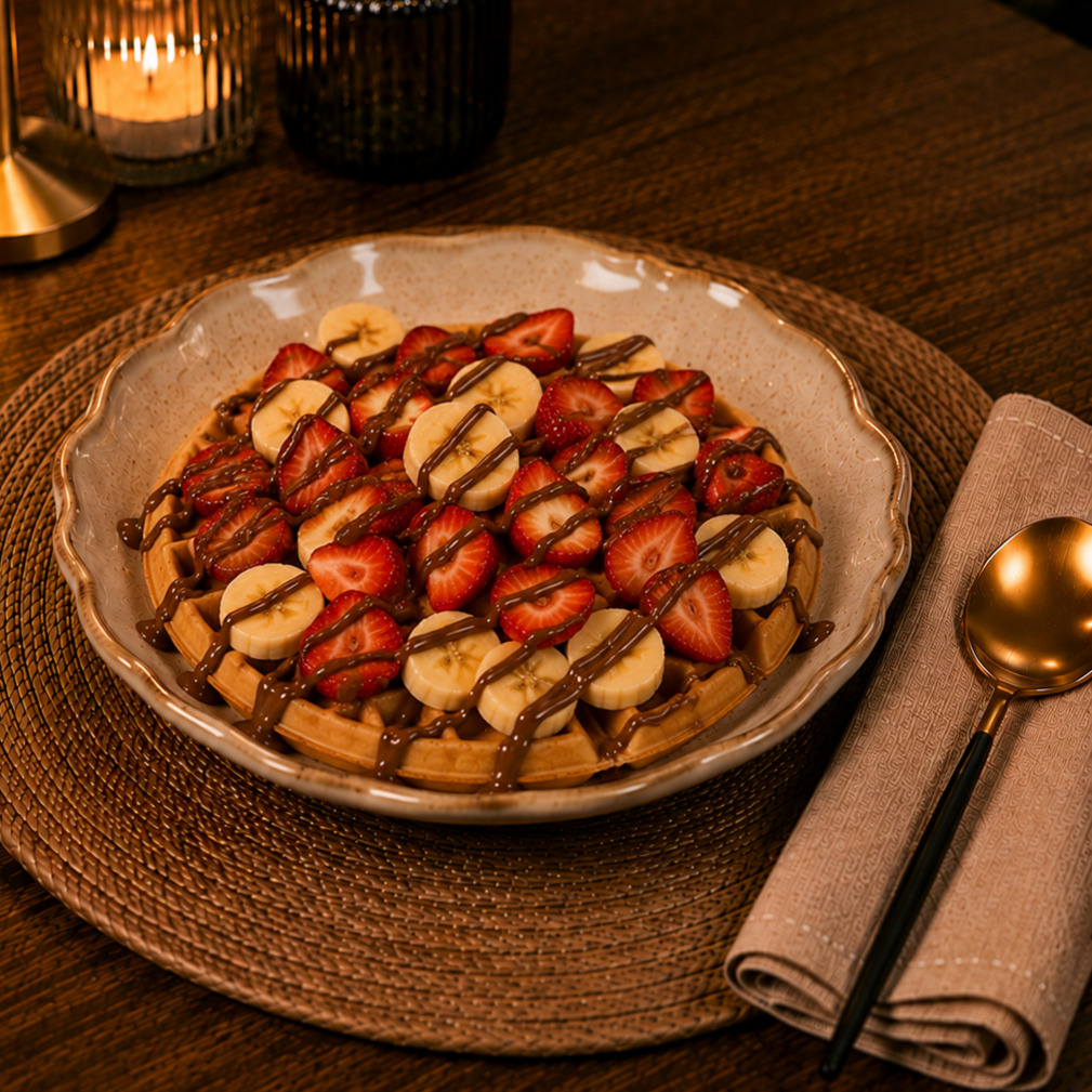 Special Waffle (Muz - Çilek - Çikolata Sosu)