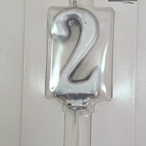 Gümüş Renk 2 Mum