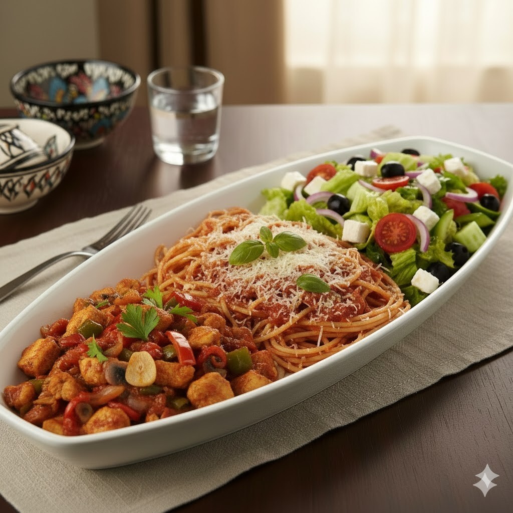 Tavuk Sote & Makarna & Salata