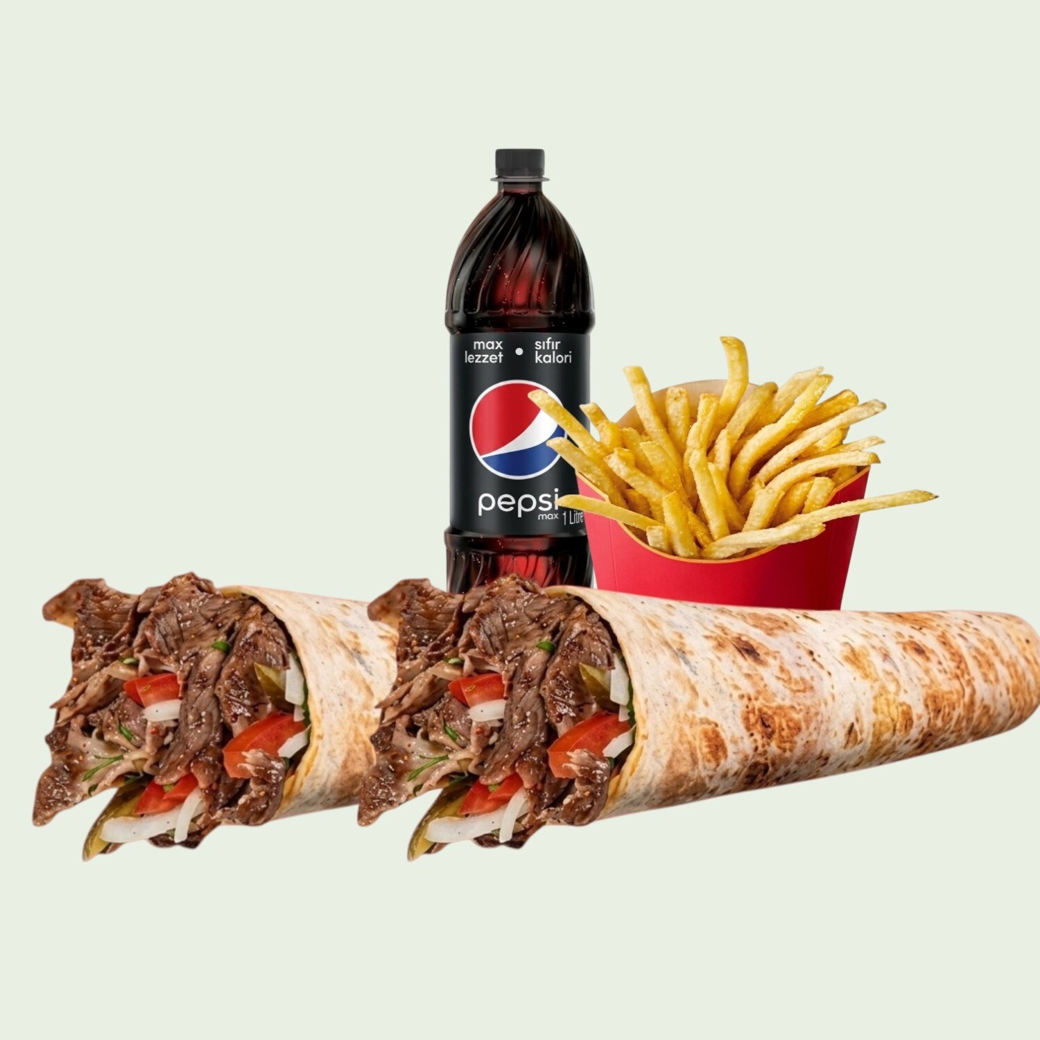 İkili Et Döner Dürüm (Menü)