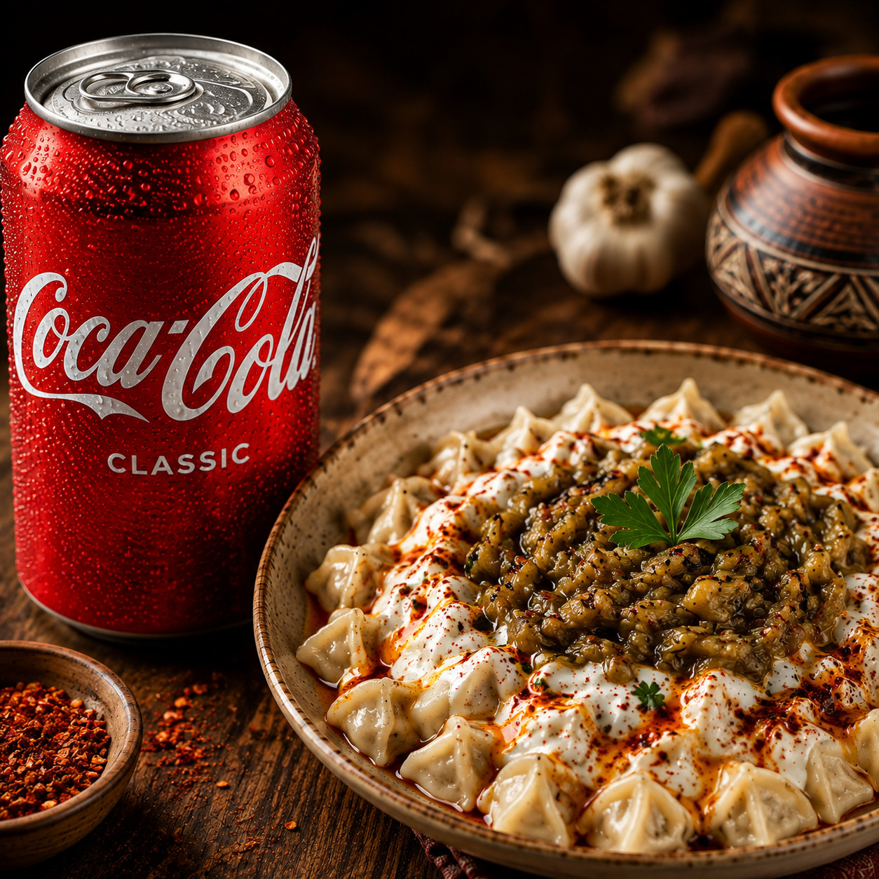 Köz Patlıcanlı Mantı Menü