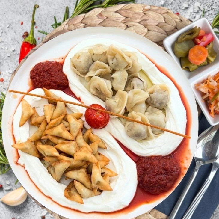Etli Pelmeni Haşlama Etli Üçgen Çıtır Karışık Mantı